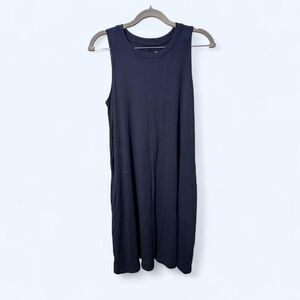 Time and Tru Navy Midi Dress with Pockets Size S